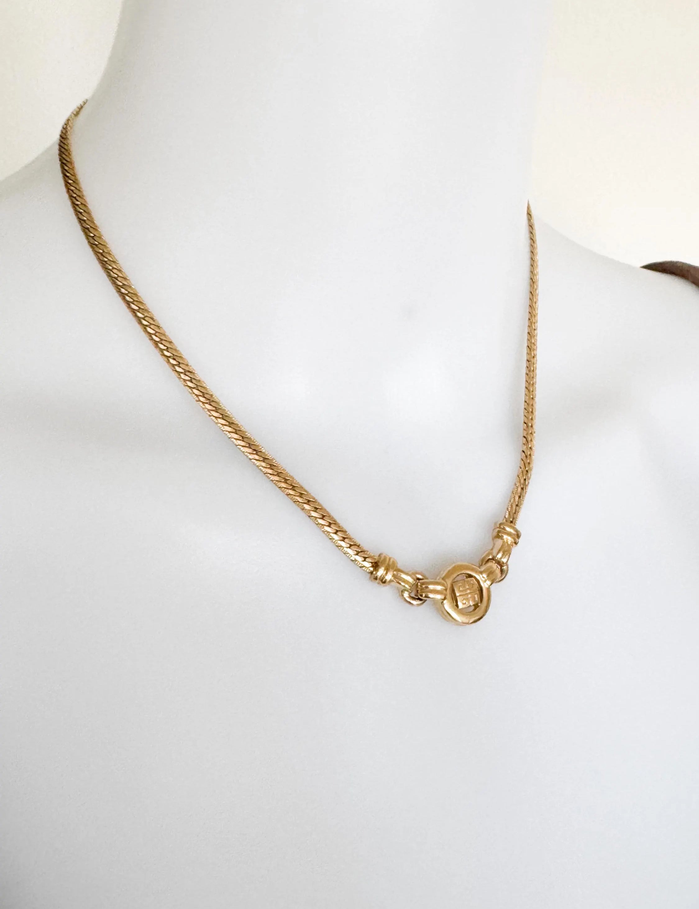 Vintage Givenchy Necklace, Vintage Gold Tone Necklace, Logo Necklace, Vintage Choker Necklace, Jewelry for Women, Gold Chain, Gift for her