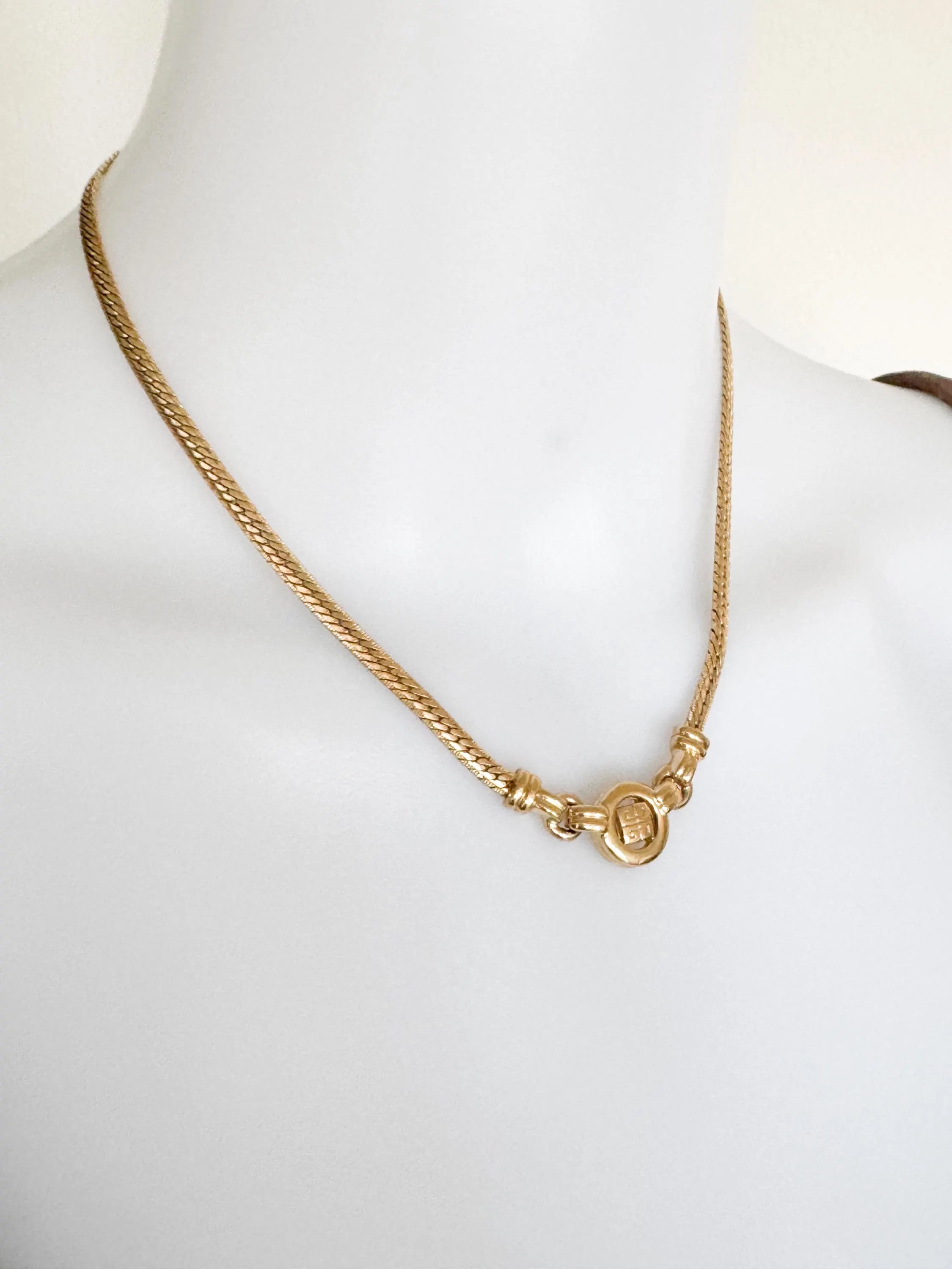 Vintage Givenchy Necklace, Vintage Gold Tone Necklace, Logo Necklace, Vintage Choker Necklace, Jewelry for Women, Gold Chain, Gift for her