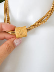 Vintage Givenchy Necklace, Vintage Gold snake cabochon Necklace Gaspipe Necklace, Vintage Choker Necklace, Jewelry for Women, Gift for her