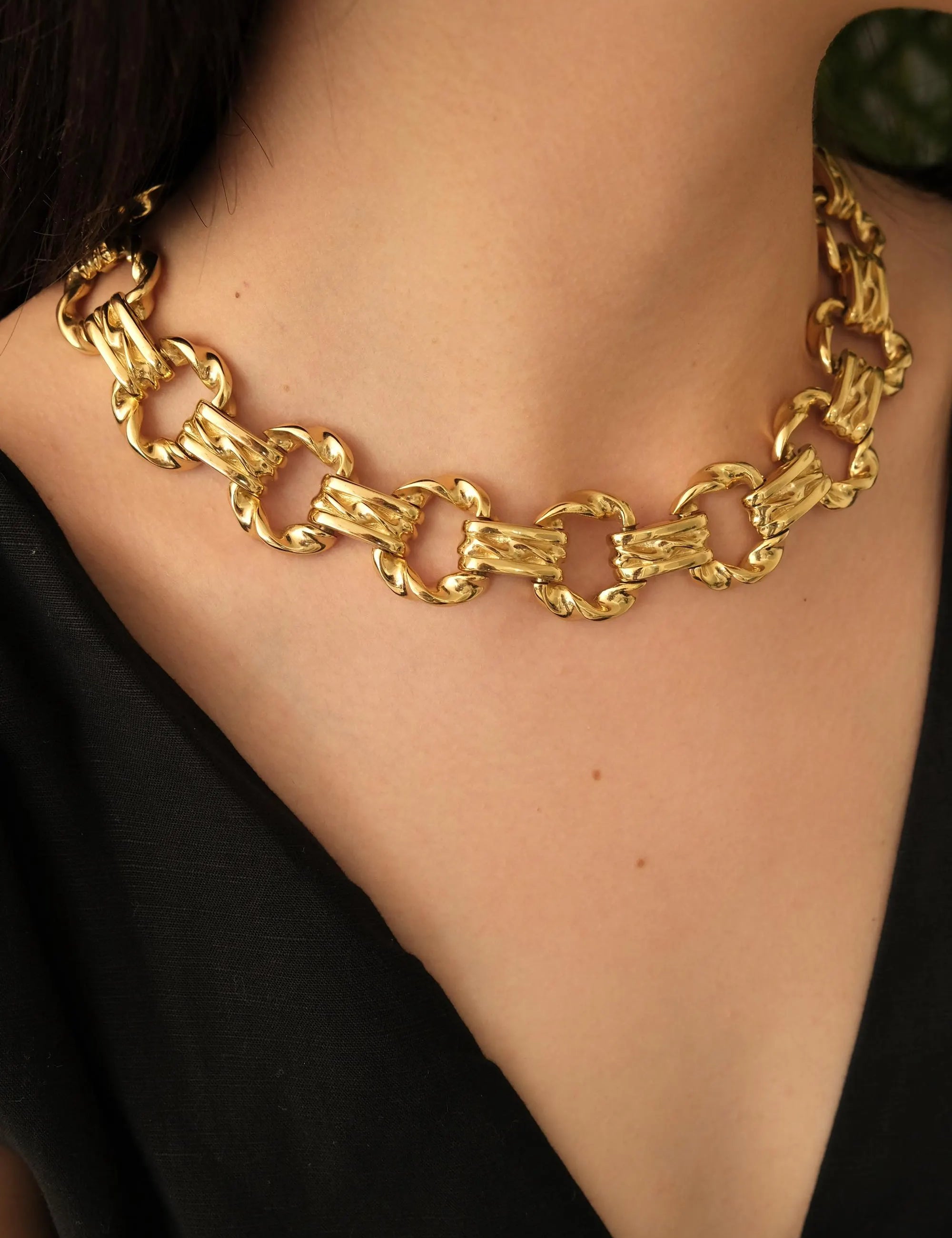 Vintage Givenchy Necklace, Chunky Choker Necklace, Designer High End Jewelry, 80s Vintage, vintage bridal, Necklace Gold, Gift for her