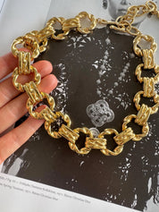 Vintage Givenchy Necklace, Chunky Choker Necklace, Designer High End Jewelry, 80s Vintage, vintage bridal, Necklace Gold, Gift for her