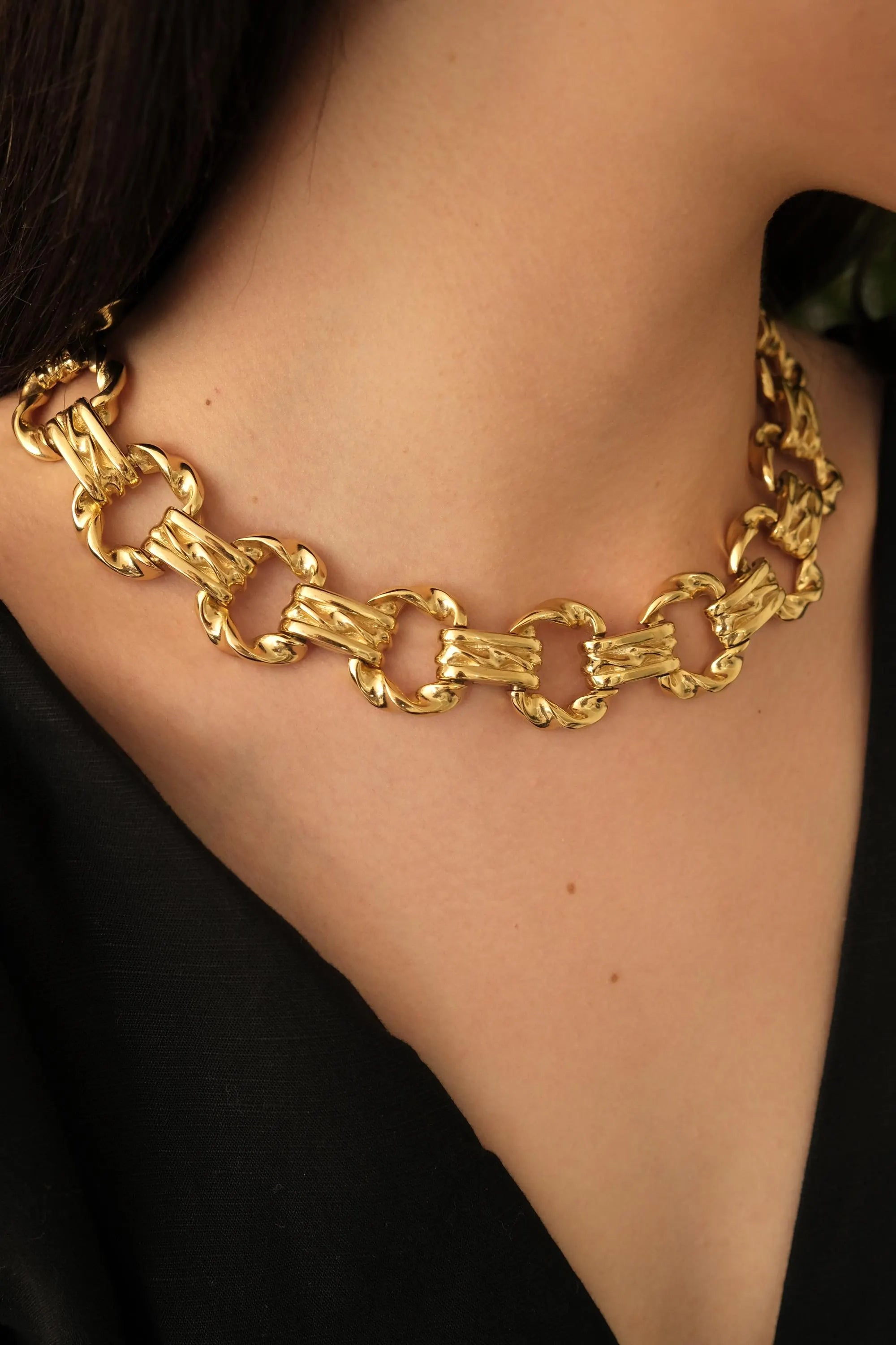Vintage Givenchy Necklace, Chunky Choker Necklace, Designer High End Jewelry, 80s Vintage, vintage bridal, Necklace Gold, Gift for her