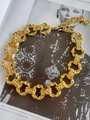 Vintage Givenchy Necklace, Chunky Choker Necklace, Designer High End Jewelry, 80s Vintage, vintage bridal, Necklace Gold, Gift for her