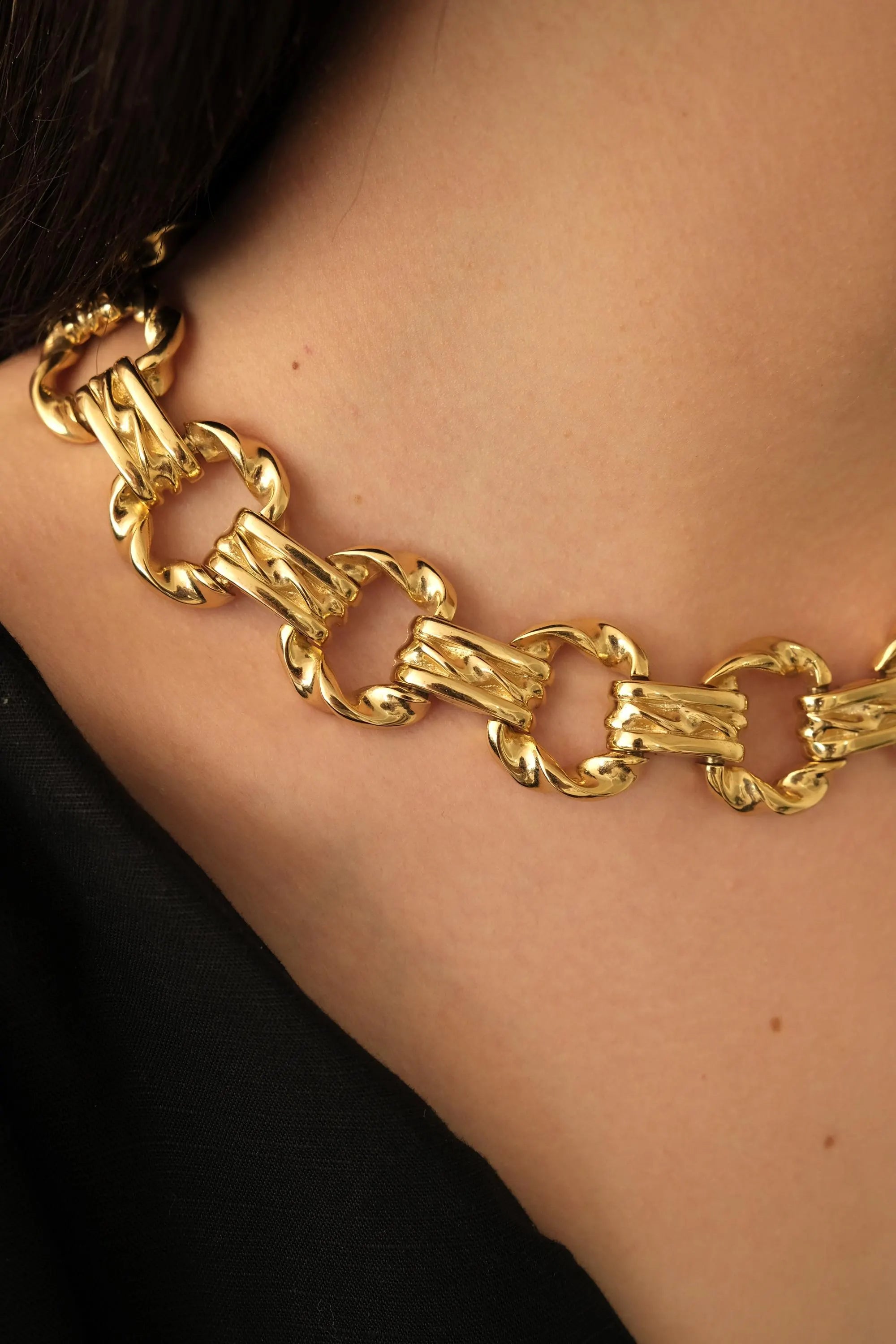Vintage Givenchy Necklace, Chunky Choker Necklace, Designer High End Jewelry, 80s Vintage, vintage bridal, Necklace Gold, Gift for her