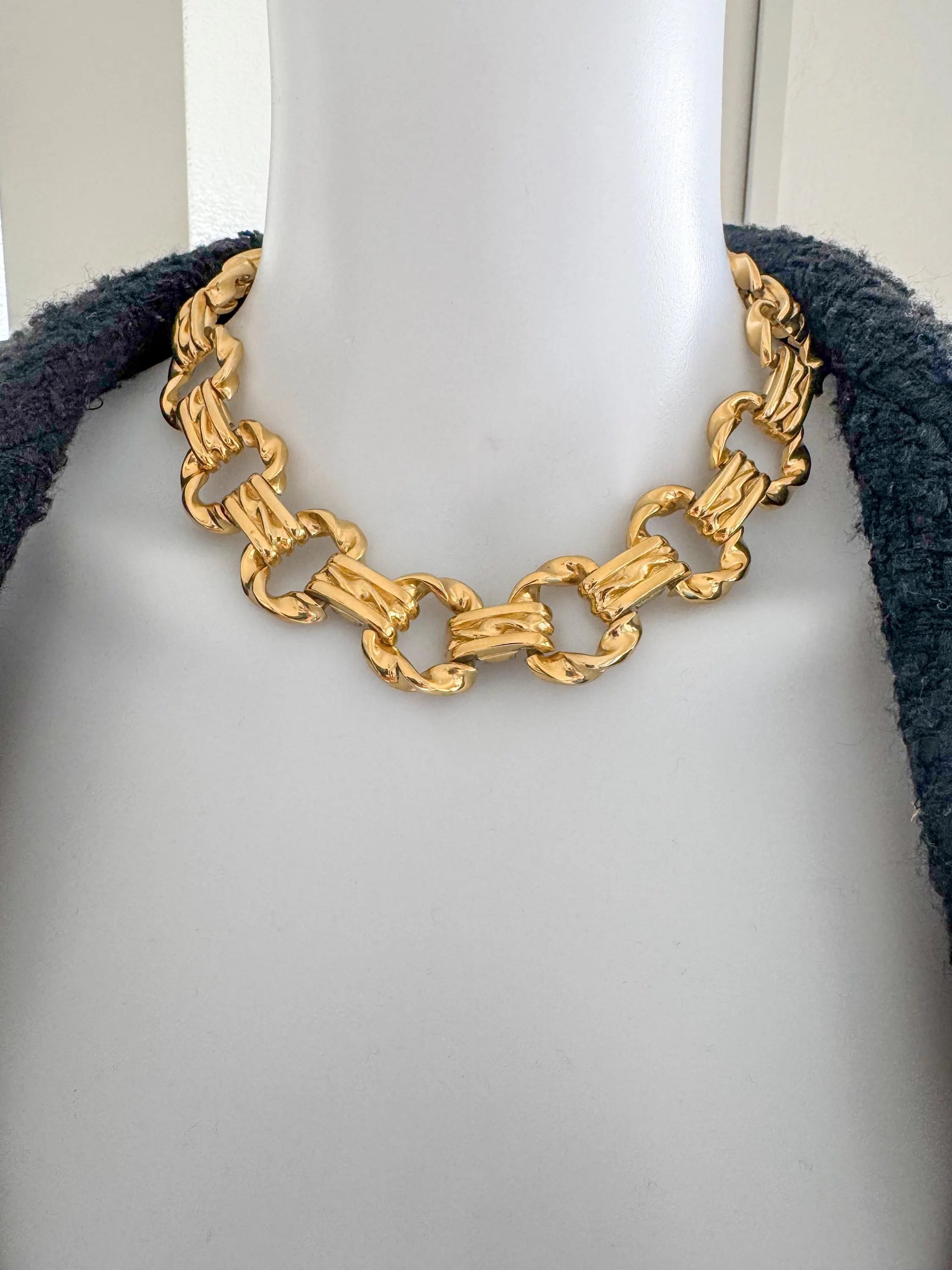 Vintage Givenchy Necklace, Chunky Choker Necklace, Designer High End Jewelry, 80s Vintage, vintage bridal, Necklace Gold, Gift for her
