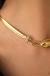 Vintage Givenchy Necklace, Vintage Gold Tone Necklace, Logo Necklace, Vintage Choker Necklace, Jewelry for Women, Gold Chain, Gift for her