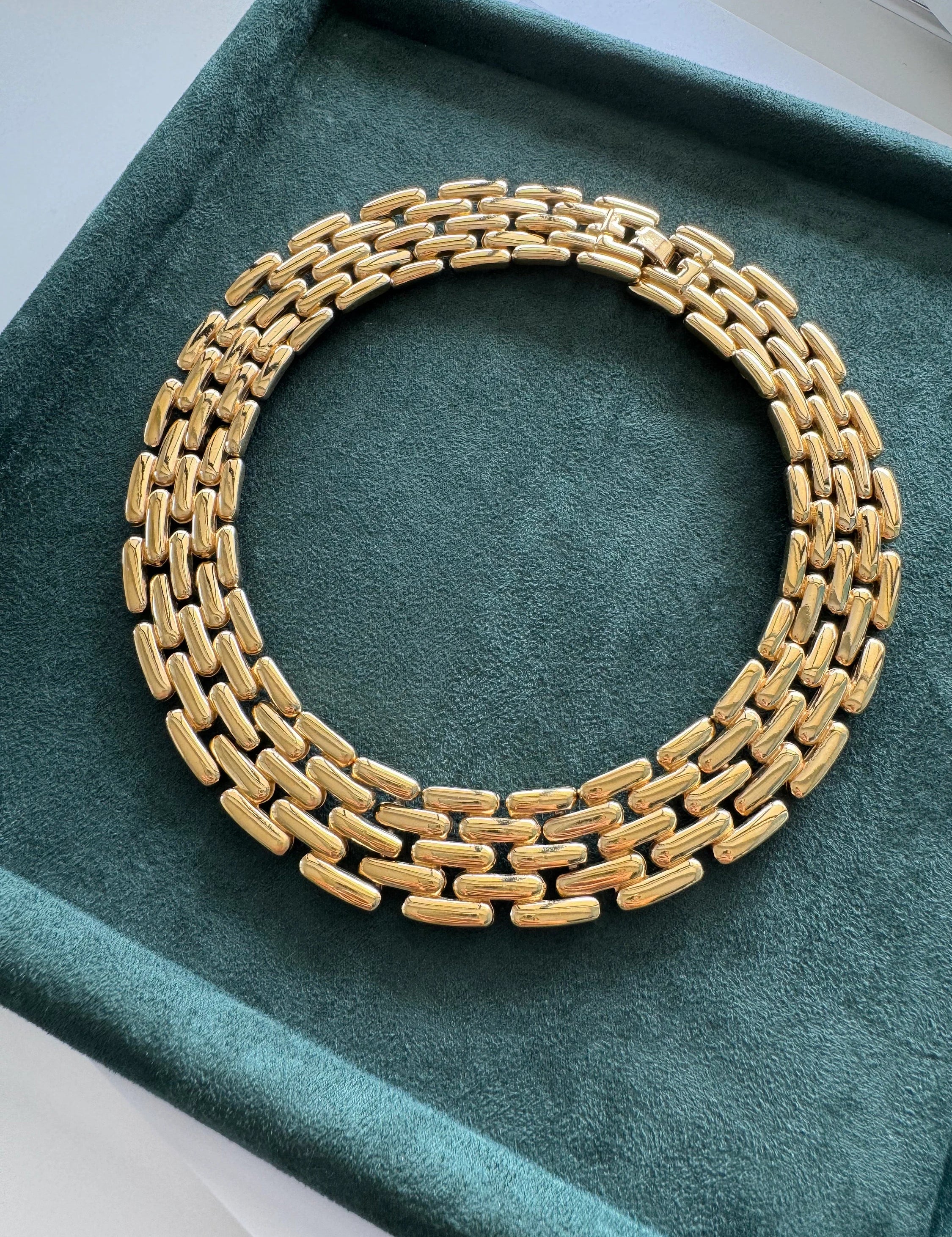 Vintage Givenchy Necklace Choker, wedding choker, Gold Necklace Givenchy, 1980s articulated links necklace, Bridal necklace, gift for her