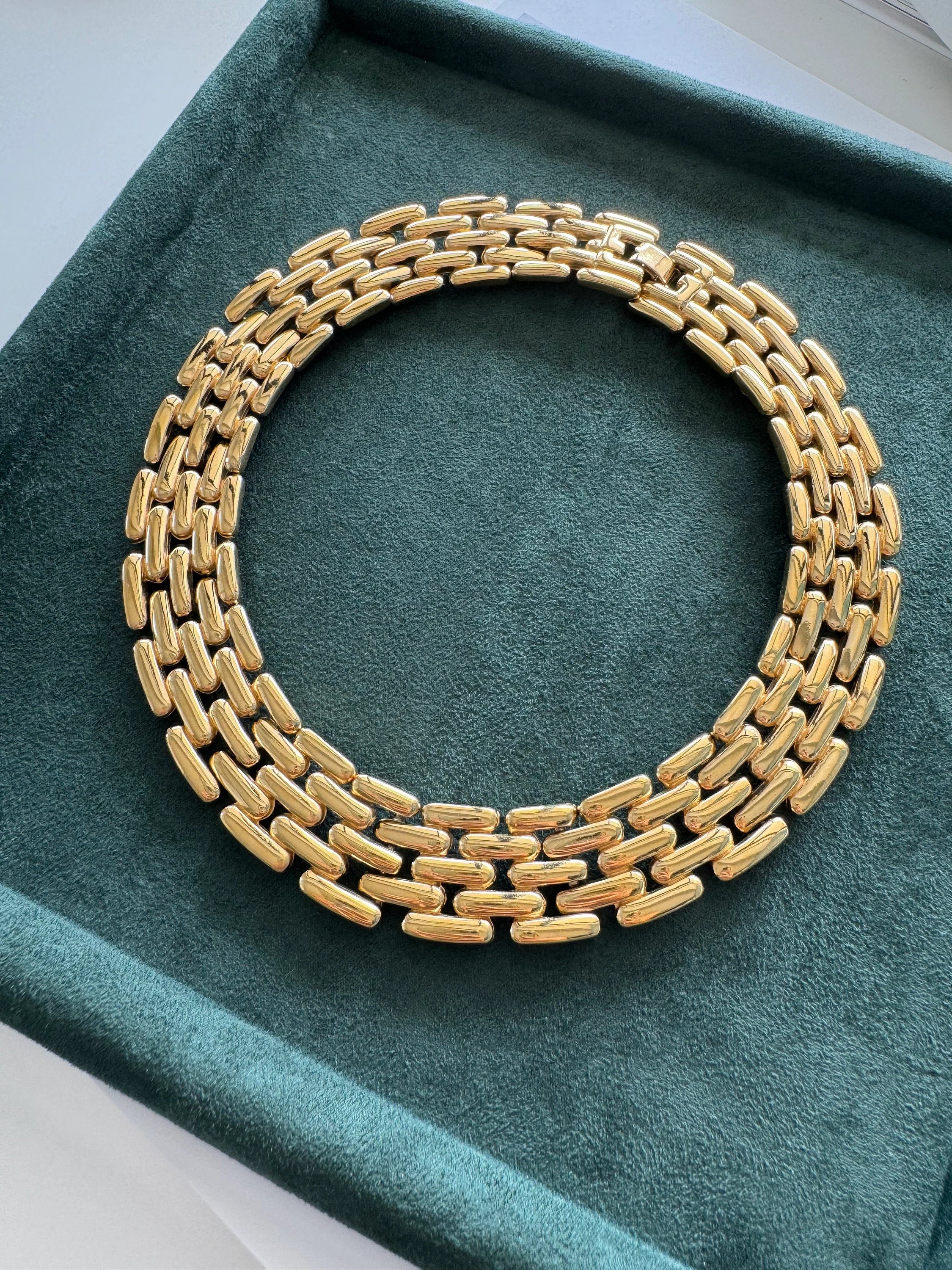 Vintage Givenchy Necklace Choker, wedding choker, Gold Necklace Givenchy, 1980s articulated links necklace, Bridal necklace, gift for her