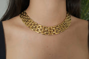 Vintage Givenchy Necklace Choker, wedding choker, Gold Necklace Givenchy, 1980s articulated links necklace, Bridal necklace, gift for her