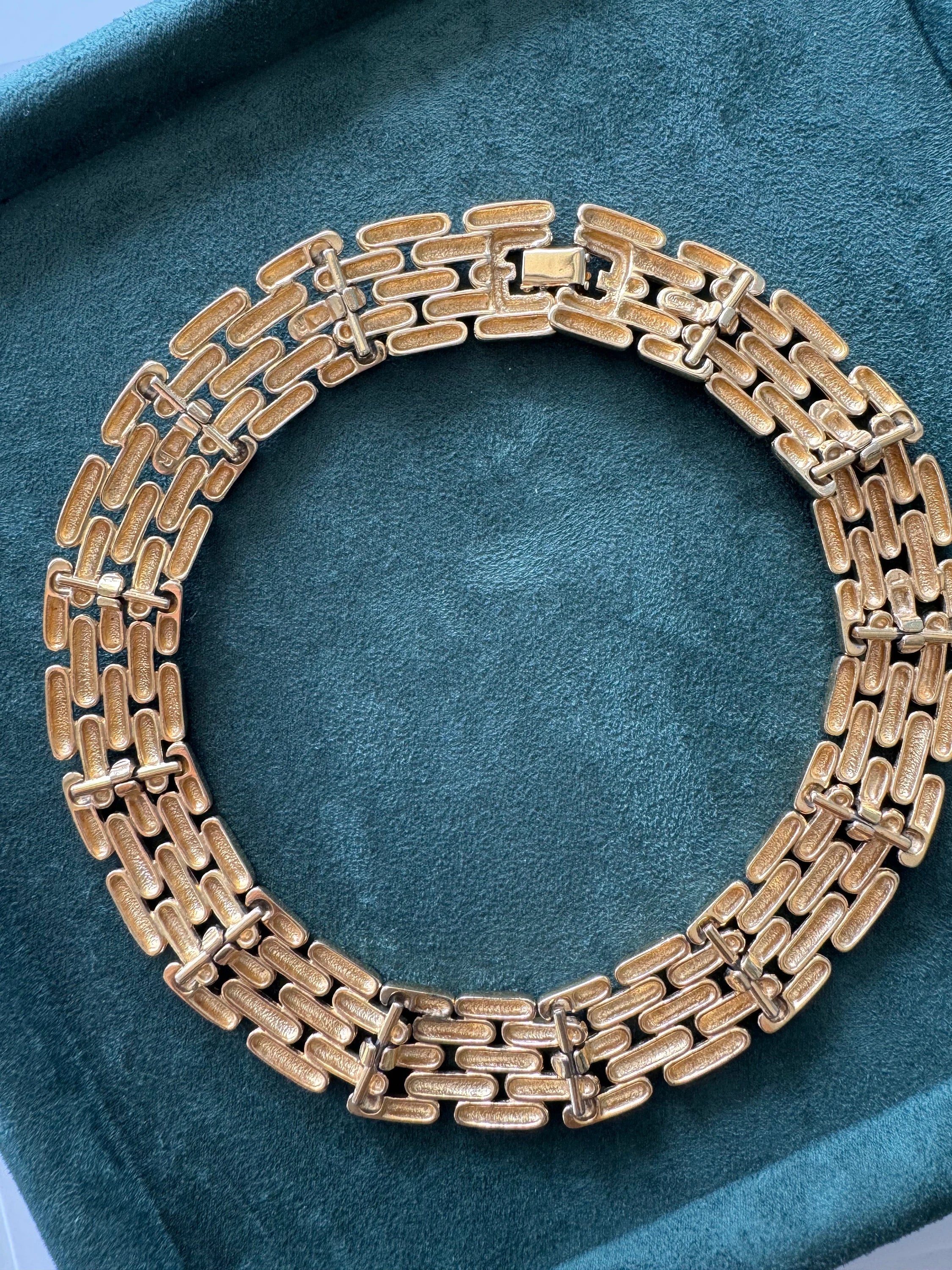 Vintage Givenchy Necklace Choker, wedding choker, Gold Necklace Givenchy, 1980s articulated links necklace, Bridal necklace, gift for her