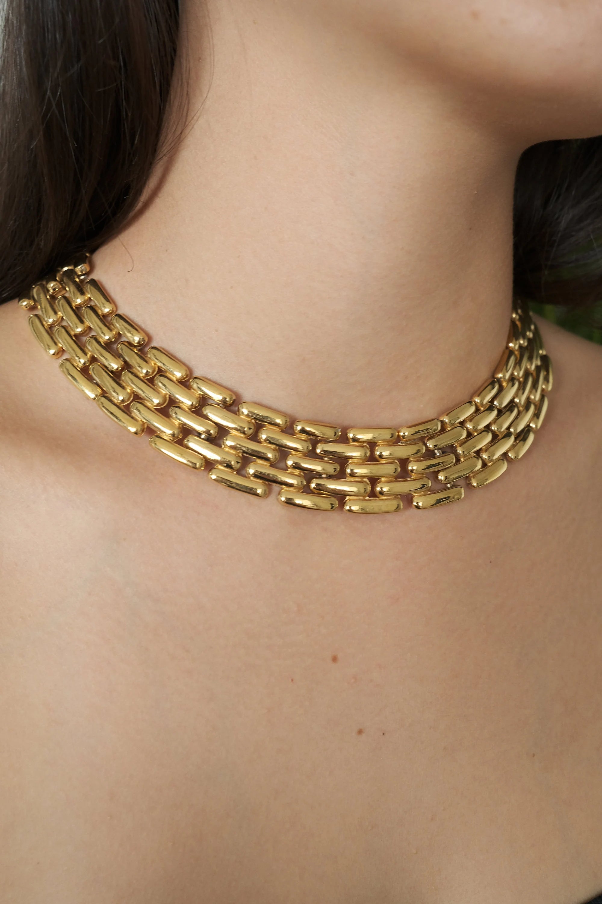 Vintage Givenchy Necklace Choker, wedding choker, Gold Necklace Givenchy, 1980s articulated links necklace, Bridal necklace, gift for her