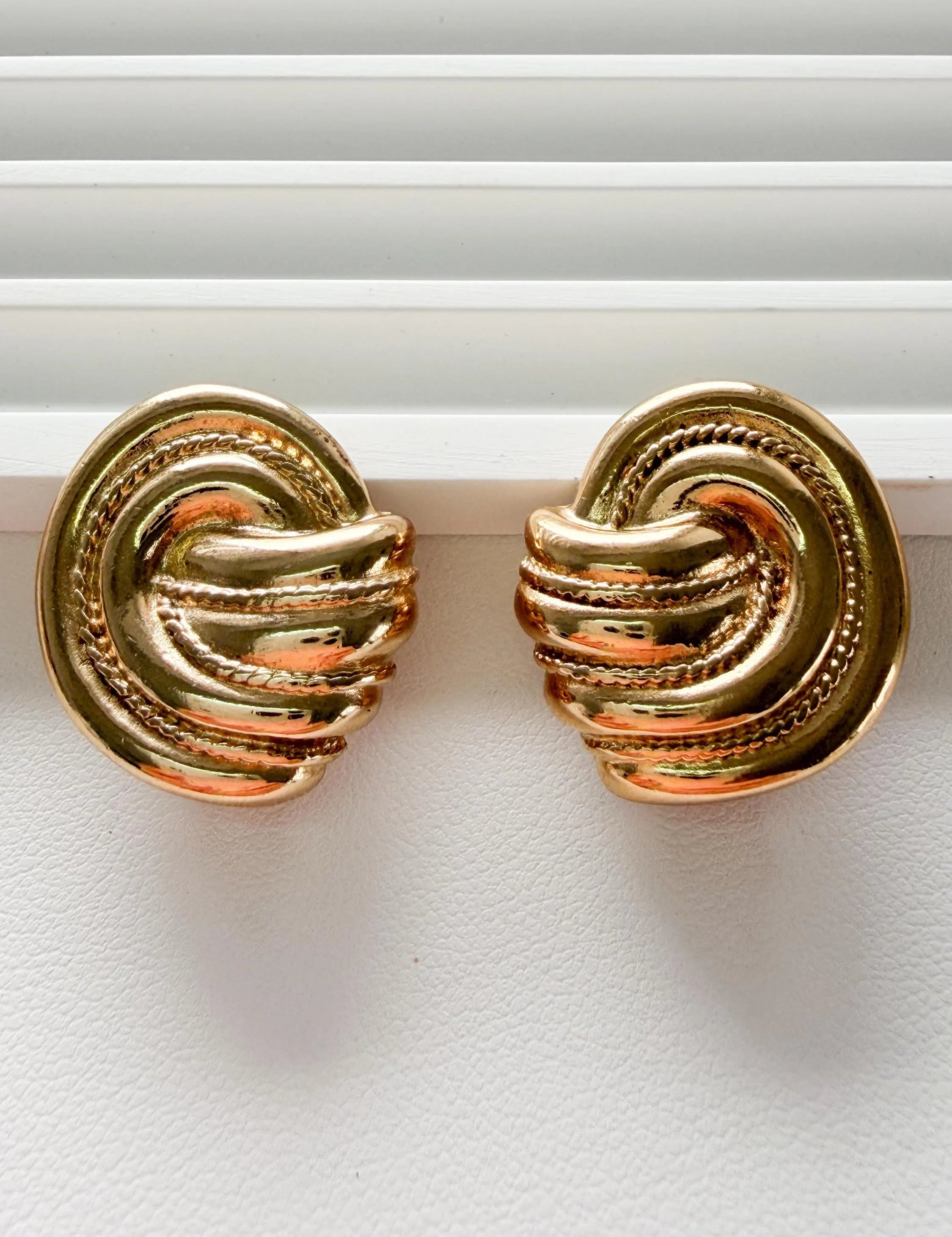Vintage Givenchy gold rope clip on earrings timeless elegant designer jewelry
