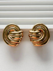 Elegant vintage Givenchy gold rope clip on earrings refined timeless luxury jewelry