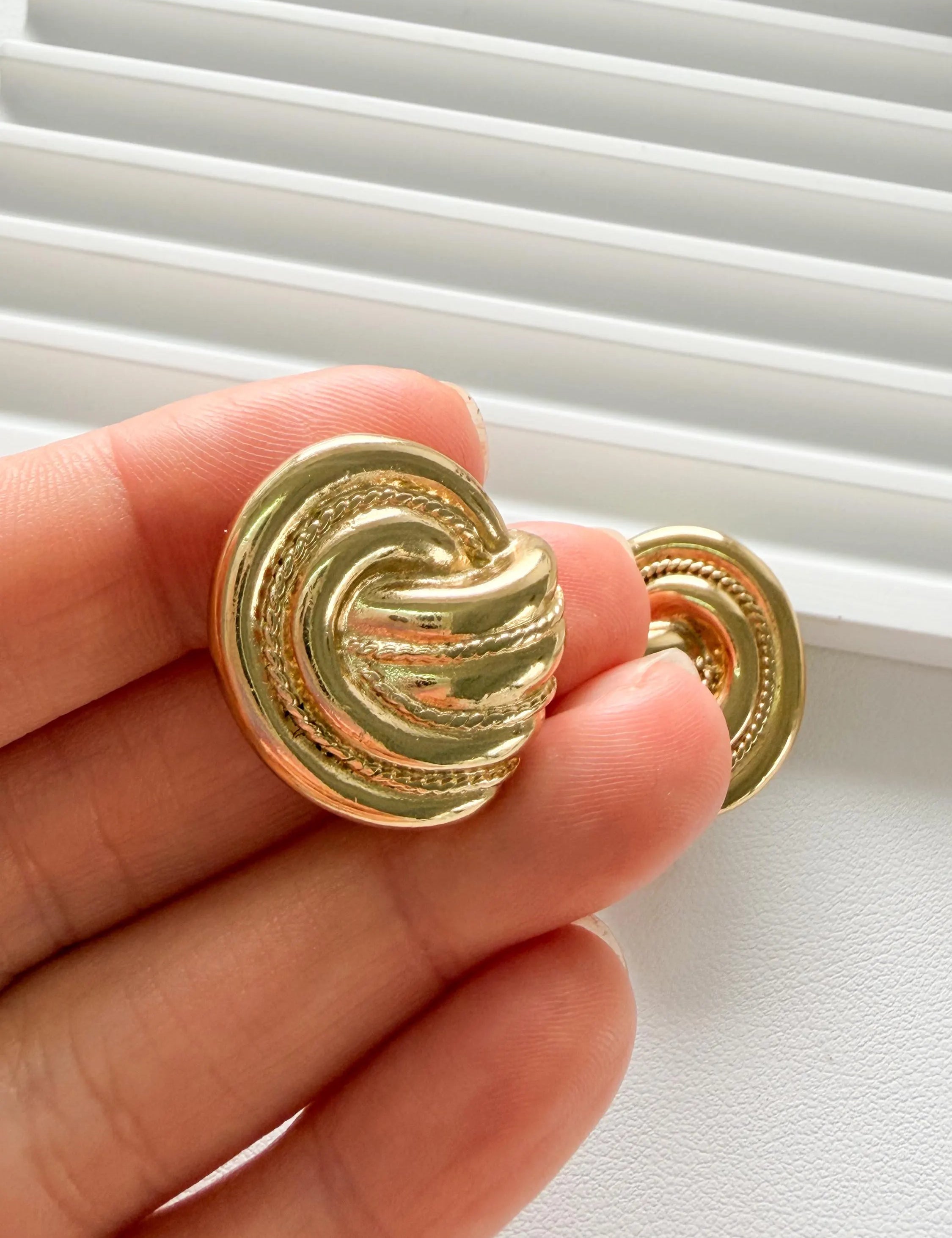 Vintage Givenchy gold rope clip on earrings timeless elegant designer jewelry