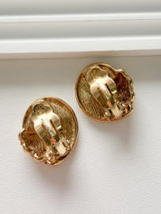 Givenchy vintage gold rope earrings clip on sophisticated luxury accessory