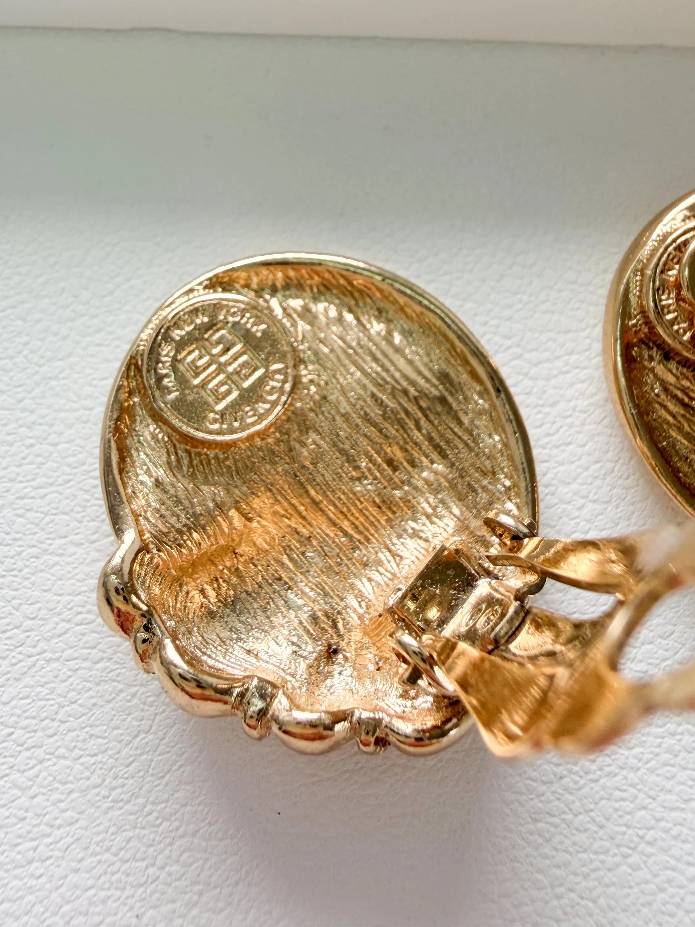 Givenchy vintage gold rope earrings clip on sophisticated luxury accessory