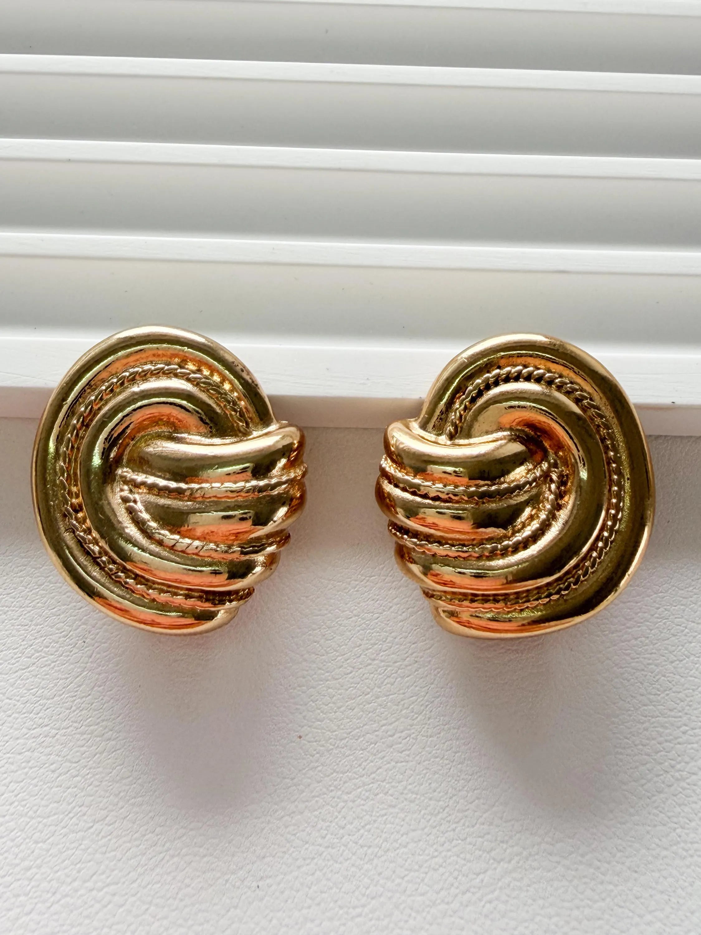 Givenchy vintage gold rope earrings clip on sophisticated luxury accessory