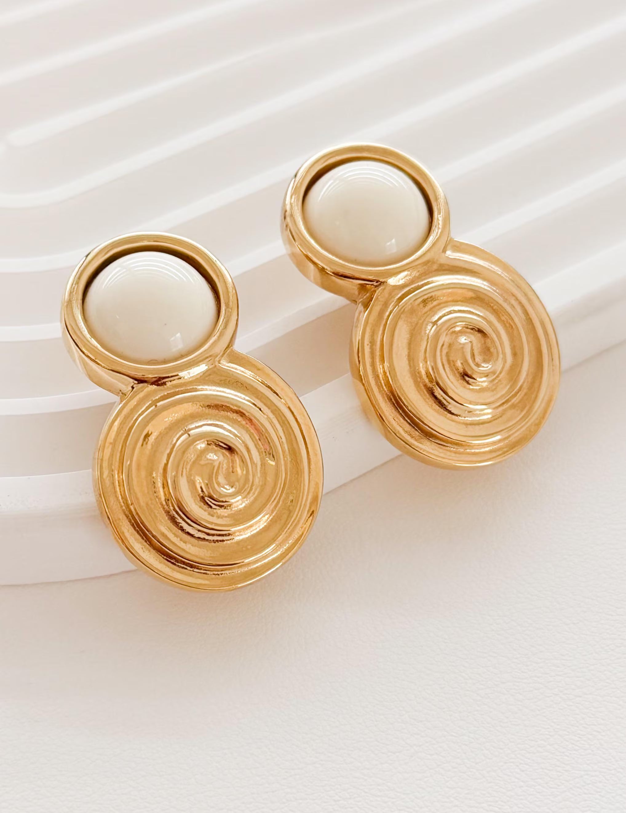 Vintage Givenchy pearl drop earrings gold logo elegant feminine designer jewelry
