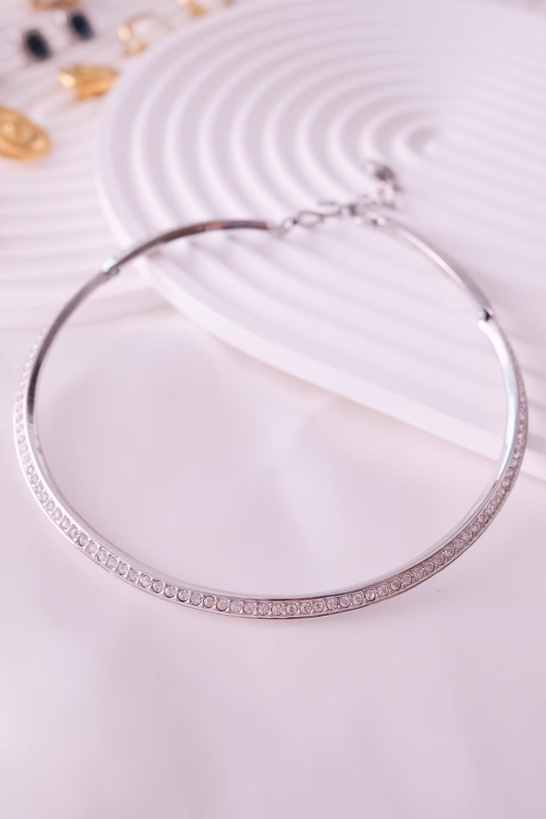 Vintage Givenchy Rhinestone Choker: Signed Silver-Tone Necklace