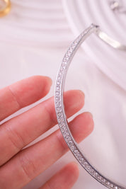Vintage Givenchy Rhinestone Choker: Signed Silver-Tone Necklace