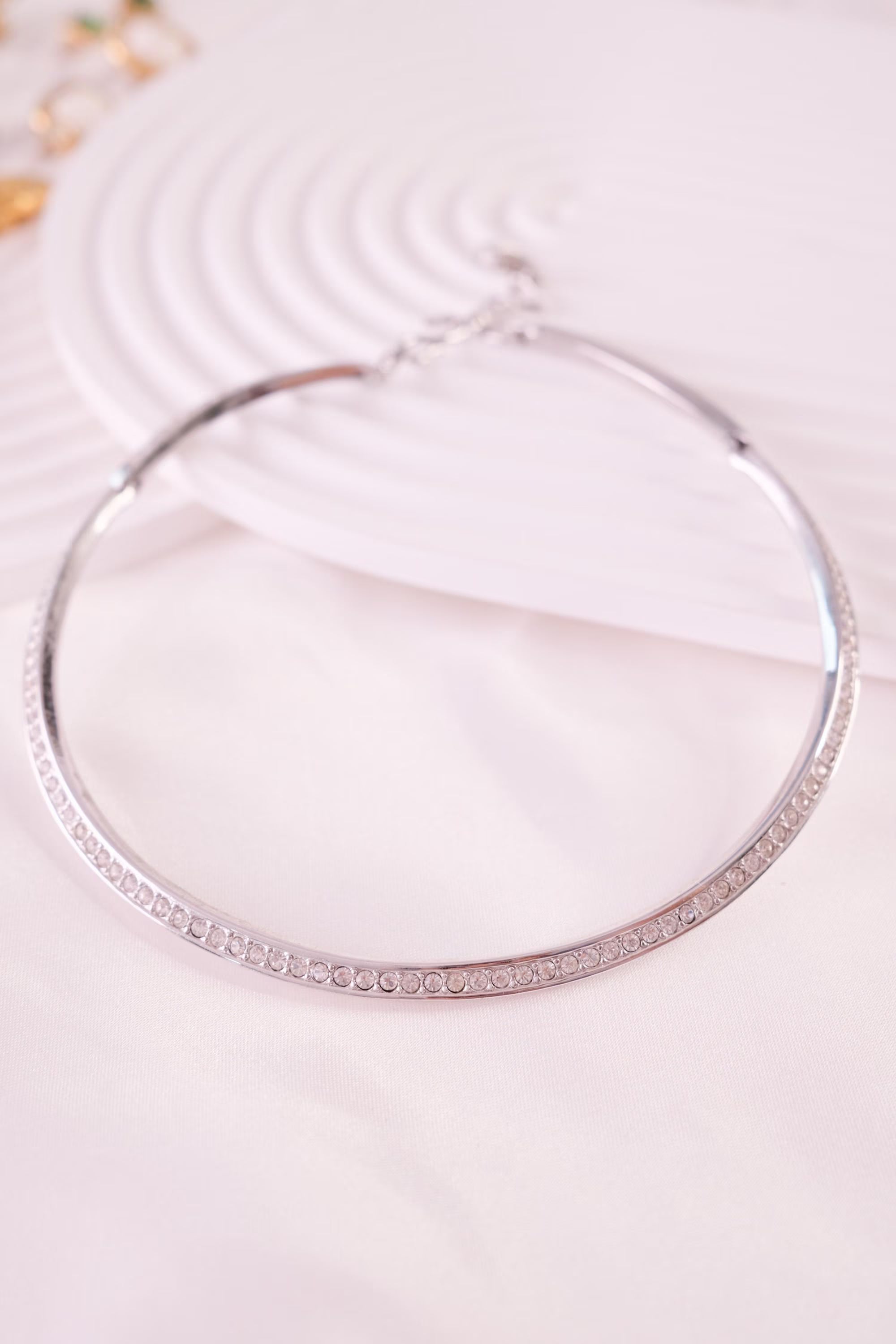 Vintage Givenchy Rhinestone Choker: Signed Silver-Tone Necklace
