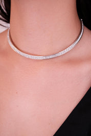 Vintage Givenchy Rhinestone Choker: Signed Silver-Tone Necklace