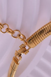 Vintage Lanvin Gaspipe Choker Necklace – 1980s Gold Tone  Tubogas Collar, 43cm , Choker Necklace Gold, Women Charm Necklace, Modern Bridal Necklace, necklace for mom