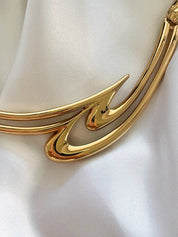 Vintage Monet Necklace, Gold Tone Necklace, Choker Necklace Hook, massive choker, Vintage Jewelry, Jewelry for Women, Gift for her