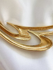 Vintage Monet Necklace, Gold Tone Necklace, Choker Necklace Hook, massive choker, Vintage Jewelry, Jewelry for Women, Gift for her