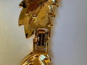 Vintage Nina Ricci choker necklace with gold leaf wheat motif and crystal details