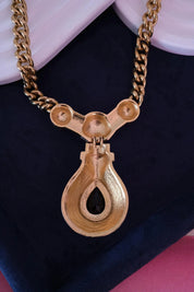 Vintage Nina Ricci gold tone crystal choker necklace, royal style statement couture jewelry from the 1980s, high-end collector piece