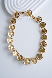 Nina Ricci floral choker side view sculptural gold pearl design