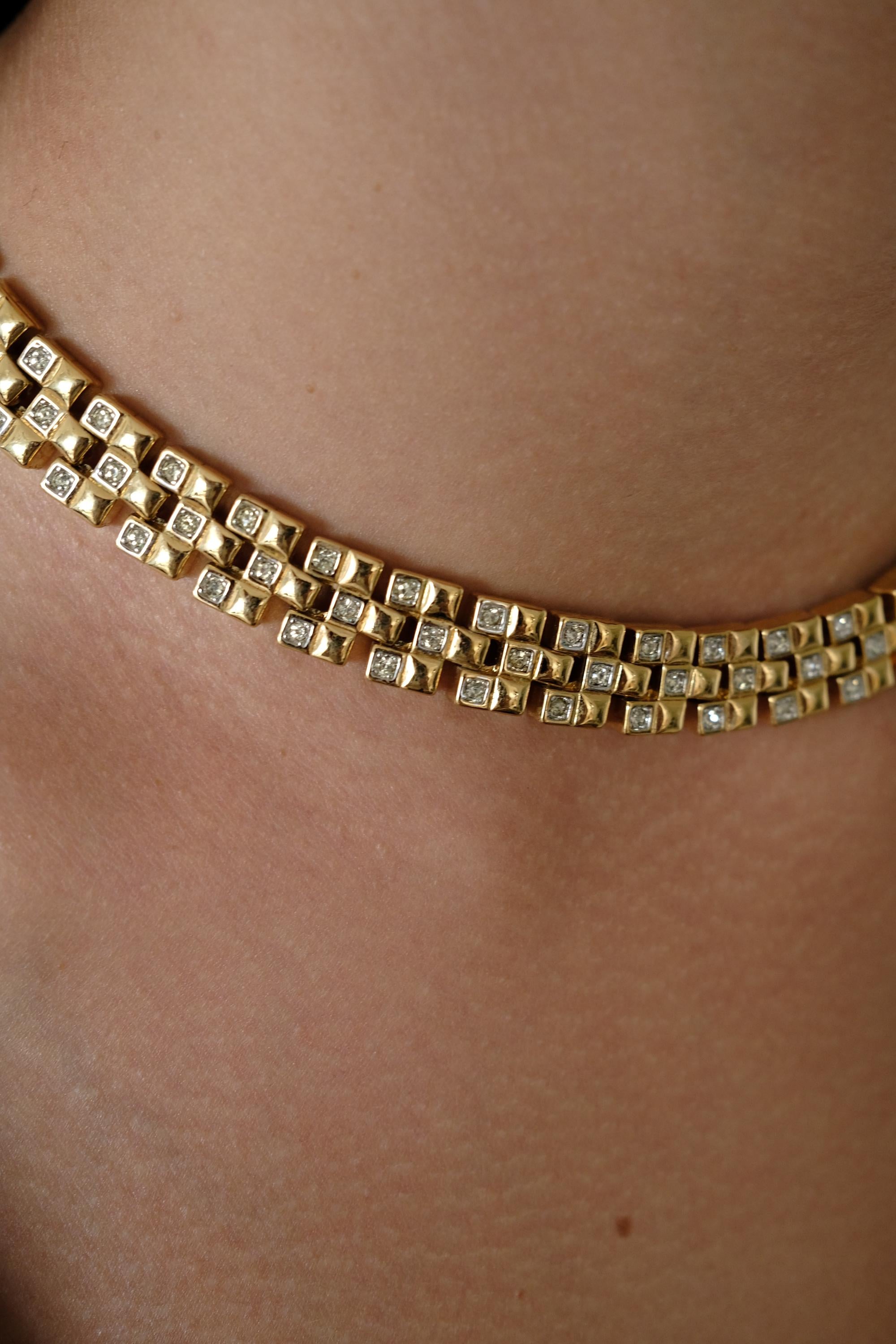 Vintage Nina Ricci Necklace, Gold Tone Necklace, Choker Necklace, gold wheat, Vintage bridal, Jewelry for Women, Personalized Gifts
