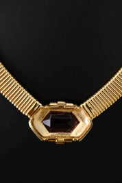 Reverse of vintage Nina Ricci Tubogas collar necklace showing signed Nina Ricci designer marking