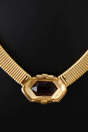 Reverse of vintage Nina Ricci Tubogas collar necklace showing signed Nina Ricci designer marking