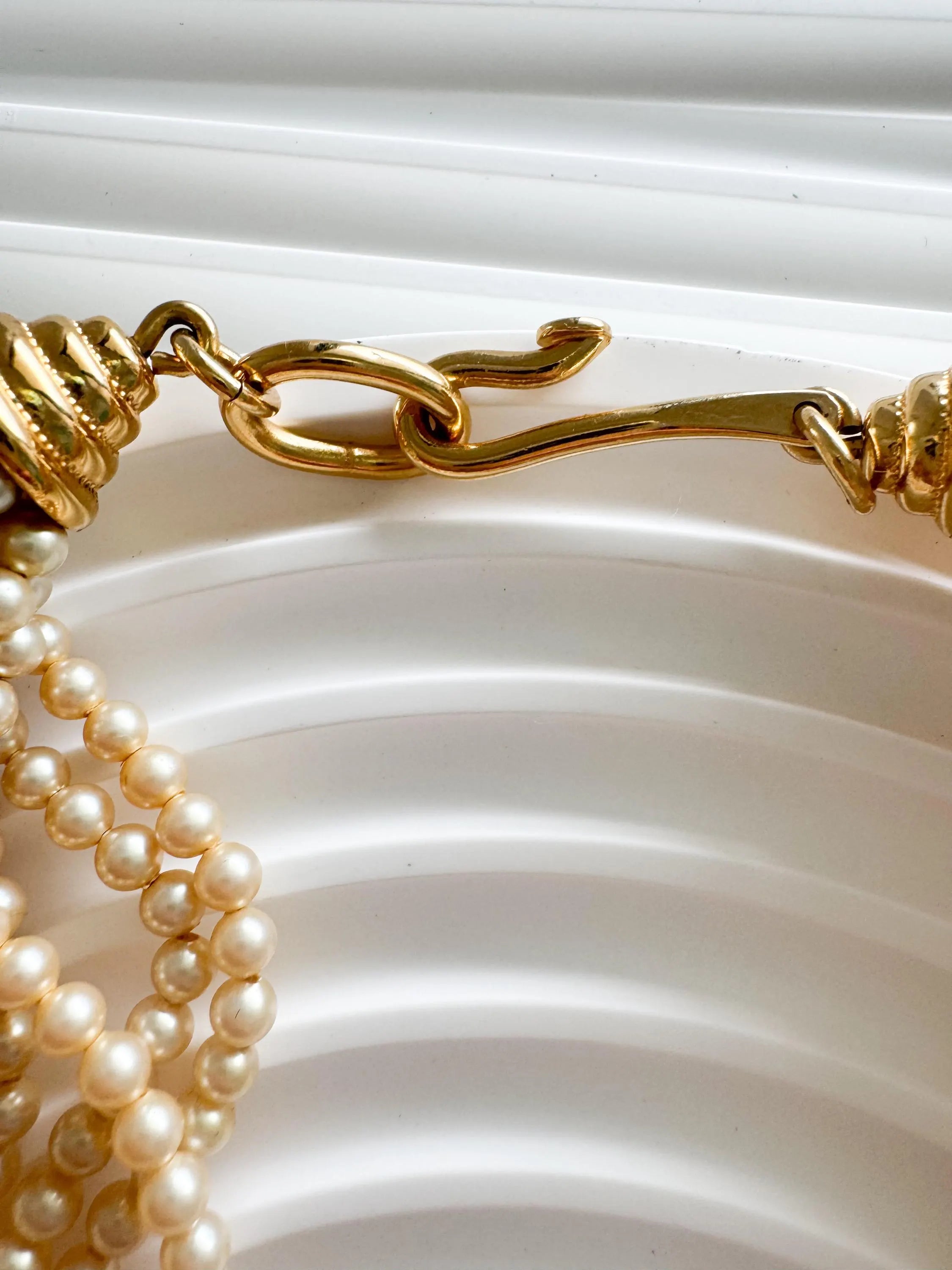 Vintage Pierre Balmain faux pearl Choker Necklace, paved Necklace, regal necklace, Vintage Jewelry, Jewelry for Women, Personalized Gifts