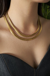 vintage Snake necklace 2 rows, 80s chain necklace, Necklace chain Gold, Bridal Necklace, Vintage Jewelry, Chain Necklace Gold, Modern Bridal Necklace