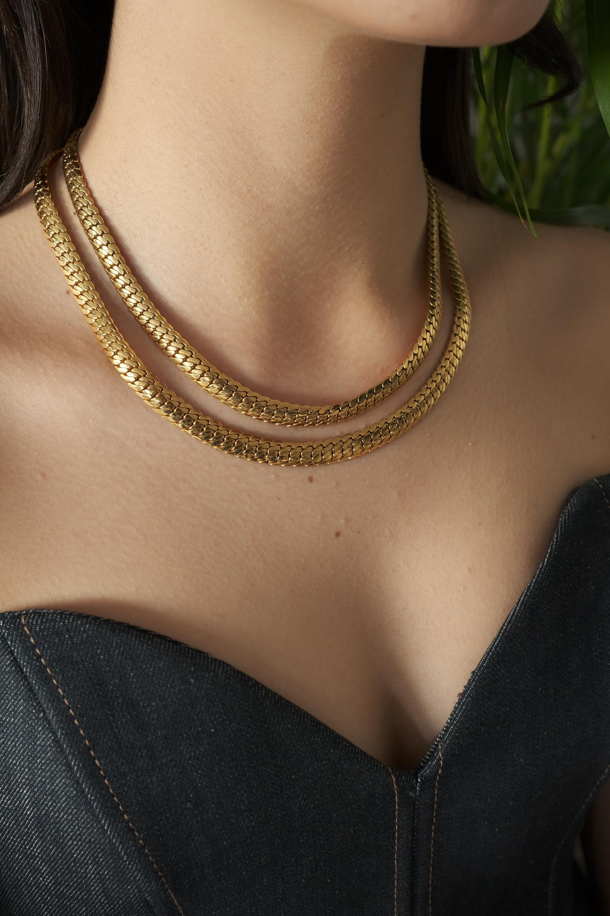 vintage Snake necklace 2 rows, 80s chain necklace, Necklace chain Gold, Bridal Necklace, Vintage Jewelry, Chain Necklace Gold, Modern Bridal Necklace