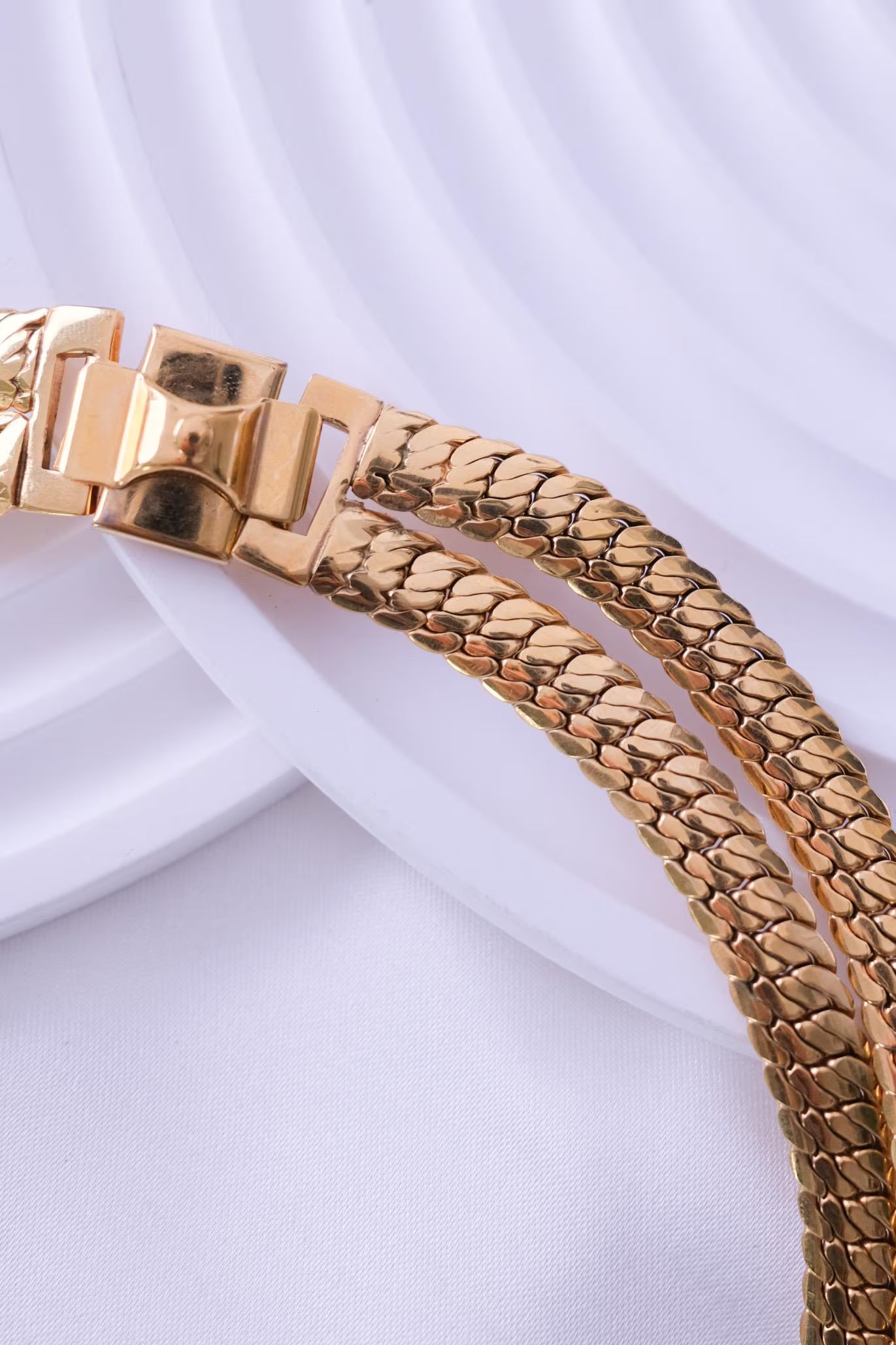 vintage Snake necklace 2 rows, 80s chain necklace, Necklace chain Gold, Bridal Necklace, Vintage Jewelry, Chain Necklace Gold, Modern Bridal Necklace