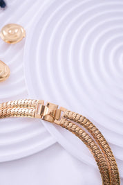 vintage Snake necklace 2 rows, 80s chain necklace, Necklace chain Gold, Bridal Necklace, Vintage Jewelry, Chain Necklace Gold, Modern Bridal Necklace