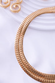 vintage Snake necklace 2 rows, 80s chain necklace, Necklace chain Gold, Bridal Necklace, Vintage Jewelry, Chain Necklace Gold, Modern Bridal Necklace