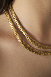 vintage Snake necklace 2 rows, 80s chain necklace, Necklace chain Gold, Bridal Necklace, Vintage Jewelry, Chain Necklace Gold, Modern Bridal Necklace