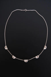 Near excellent vintage condition Tiffany & Co Elsa Peretti Five Bean necklace showing polished sterling silver finish and light signs of previous wear