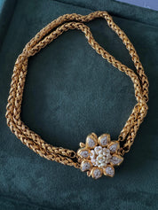 Vintage Vogue Bijoux Choker Necklace 1980s Gold Collar with flower design , Statement Jewelry, Signed Designer Piece, Vintage Jewelry Women