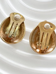 Vintage Vogue Bijoux Teardrop Clip-On Earrings Faux Pearl & Crystal, 1980s, Bridal Jewelry, Jewelry for Women, Statement Earrings