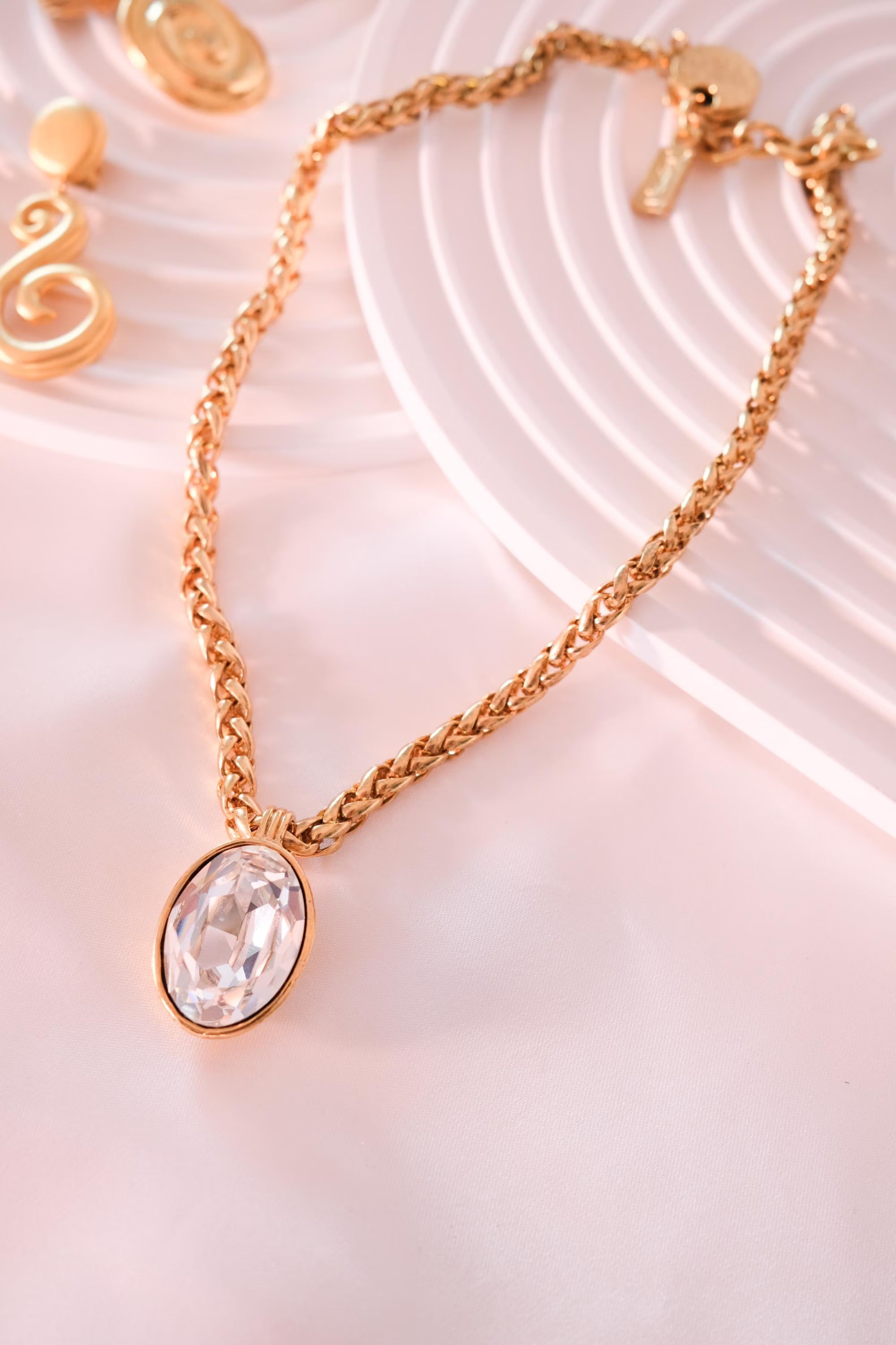 Vintage YSL Necklace, Yves Saint Laurent Necklace Vintage , Gift for her, Necklace Gold, Playful Necklace, Gift For Her, pendant necklace