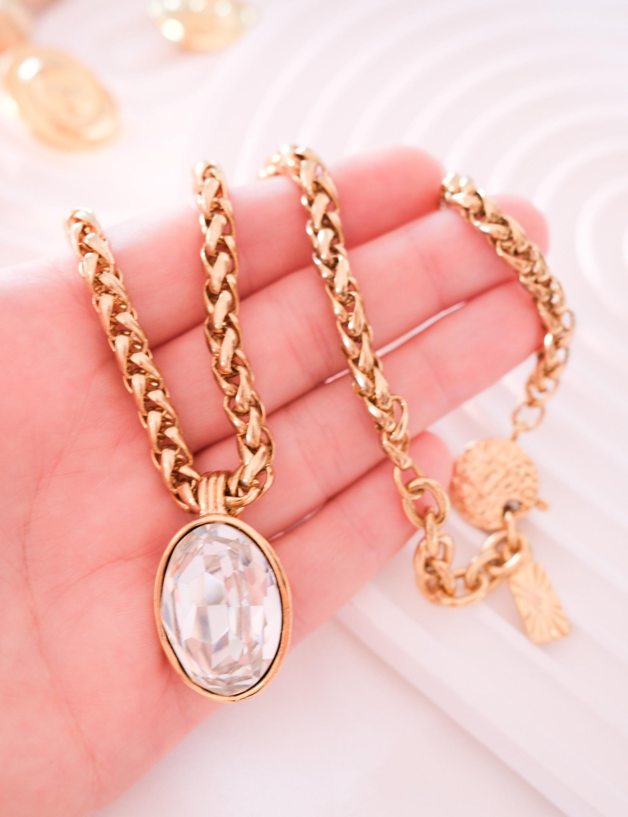 Vintage YSL Necklace, Yves Saint Laurent Necklace Vintage , Gift for her, Necklace Gold, Playful Necklace, Gift For Her, pendant necklace
