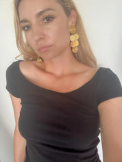 Vintage YSL Yves Saint Laurent Earrings, Robert Goossens , Vintage coin  Earrings , Wedding Jewelry, Earrings dangle, Earrings large YSL 80s