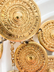 Vintage YSL Yves Saint Laurent Earrings, Robert Goossens , Vintage coin  Earrings , Wedding Jewelry, Earrings dangle, Earrings large YSL 80s