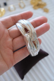 Vintage YSL Yves Saint Laurent Sterling Silver 925  knot  Bracelet: Silver-Tone layer knot, vintage jewelry bangle, Unisex Bracelet, Statement bracelet, Vintage Bracelet, Vintage Jewelry Silver